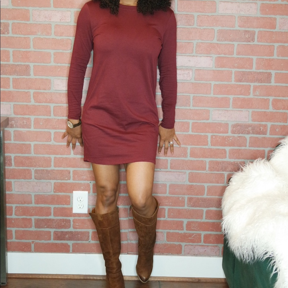 Medium dipped back t shirt dress